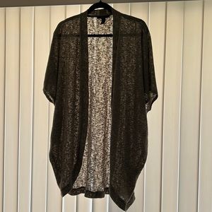 Open front no tie cardigan with short sleeves